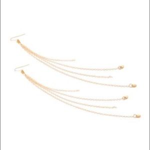 Rare Sold Out Gold Gorjana Chevron Duster Earrings